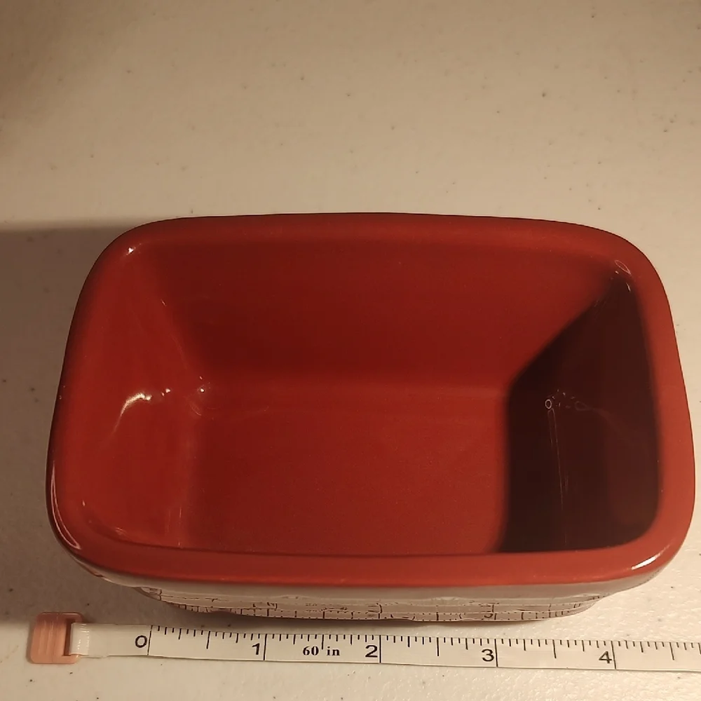 Red Rectangular Ceramic Dish - Picture 2 of 8